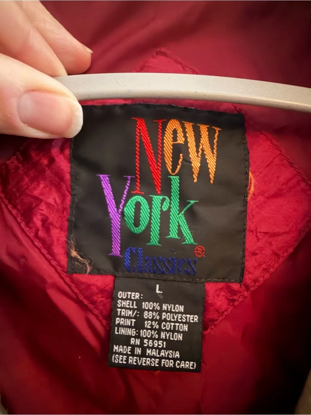 Vintage New York Classics Southwestern Fleece Trim Windbreaker Jacket Size Large